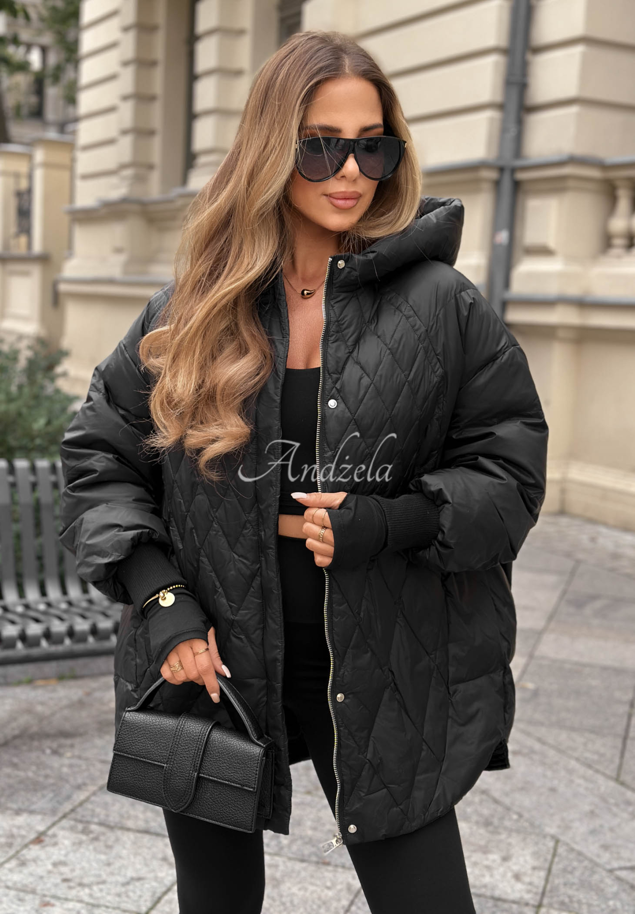 Daunenjacke mit Kapuze Amber Frost Schwarz