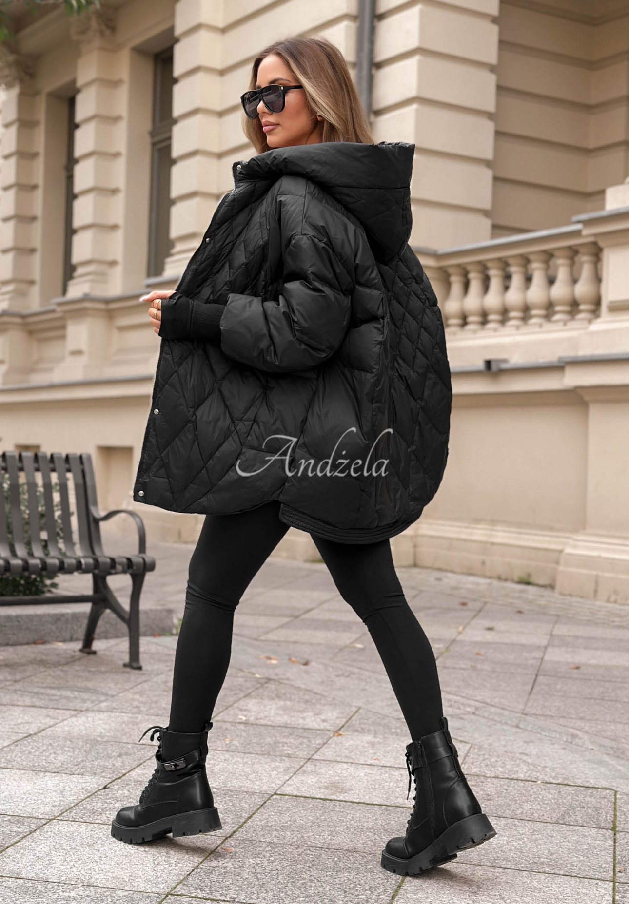 Daunenjacke mit Kapuze Amber Frost Schwarz