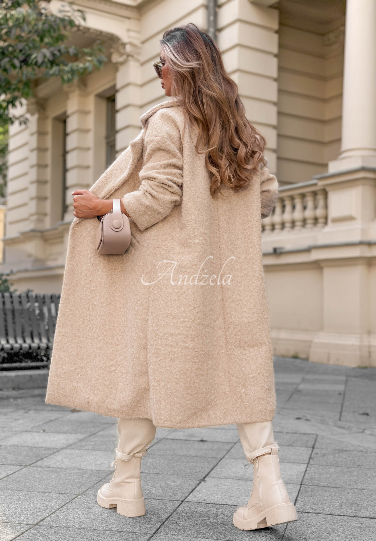 Langer Schaffellmantel mit Kragen Hazel Harmony Beige