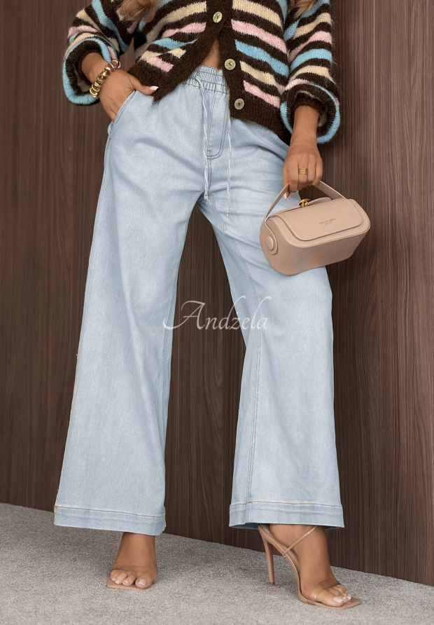 Jeanshose wide leg Cool Days Hellblau