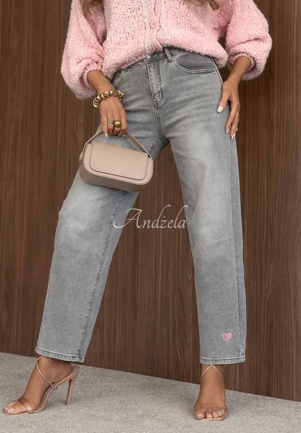 Jeanshose mom fit Timeless Style hellgrau
