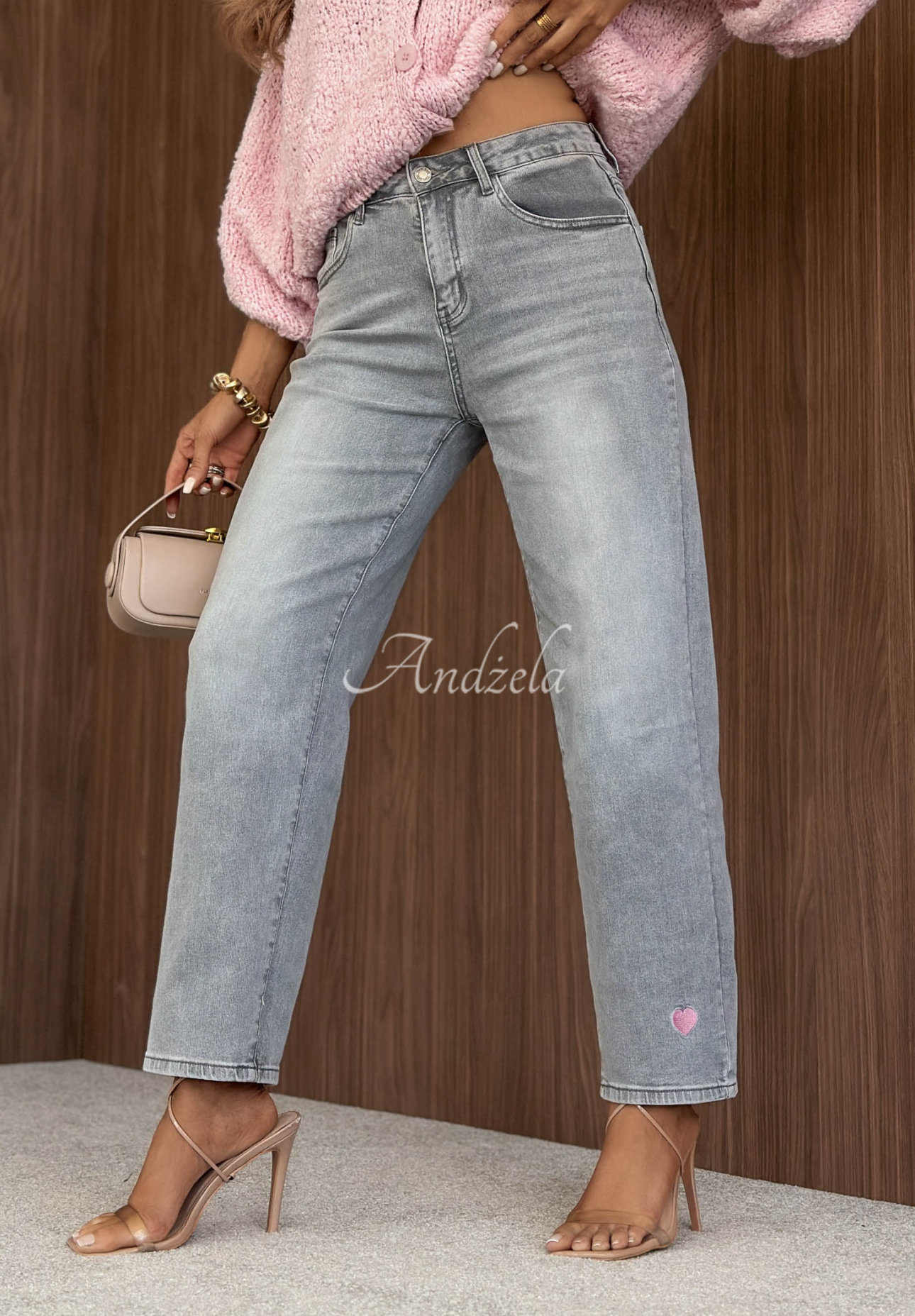 Jeanshose mom fit Timeless Style hellgrau