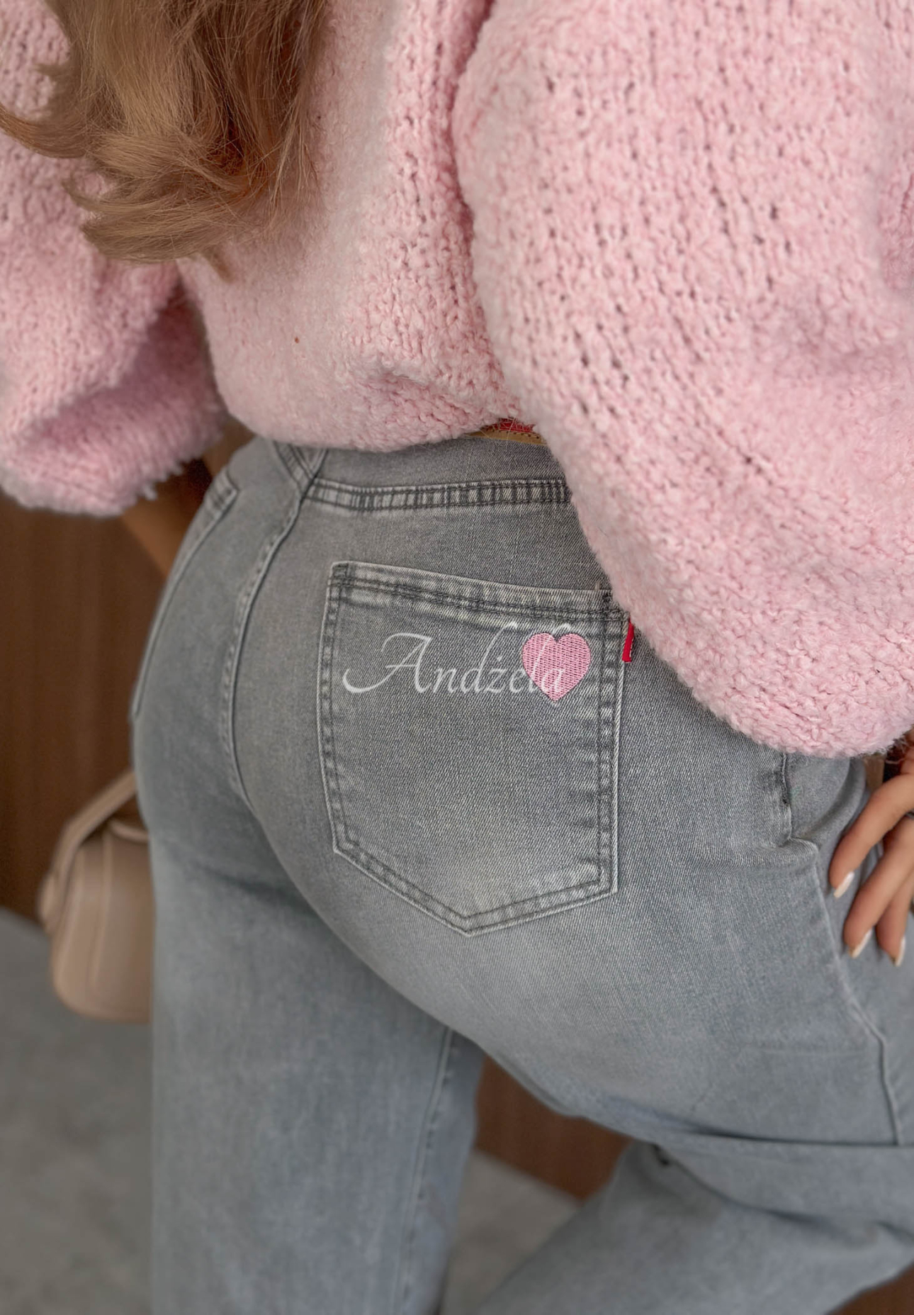 Jeanshose mom fit Timeless Style hellgrau