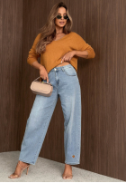 Hose Jeans mom fit Casual Vibes Hellblau
