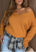 Leicht Pullover z dekoltem Sensibility Senffarben