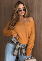 Leicht Pullover z dekoltem Sensibility Senffarben