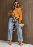 Leicht Pullover z dekoltem Sensibility Senffarben