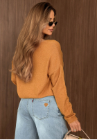 Leicht Pullover z dekoltem Sensibility Senffarben