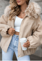 Krótka Jacke bomberka z futerkiem Cozy Story Beige