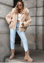 Krótka Jacke bomberka z futerkiem Cozy Story Beige