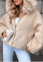 Krótka Jacke bomberka z futerkiem Cozy Story Beige