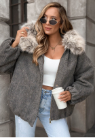 Krótka Jacke bomberka z futerkiem Cozy Story Beige