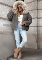Krótka Jacke bomberka z futerkiem Cozy Story Beige