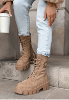zamszowe Stiefeletten ze sznurowaniem Velvet Season Schokoladenbraun