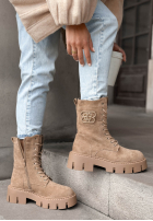 zamszowe Stiefeletten ze sznurowaniem Velvet Season Schokoladenbraun