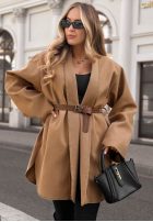 Leicht Mantel z paskiem Keep Dreaming Camel