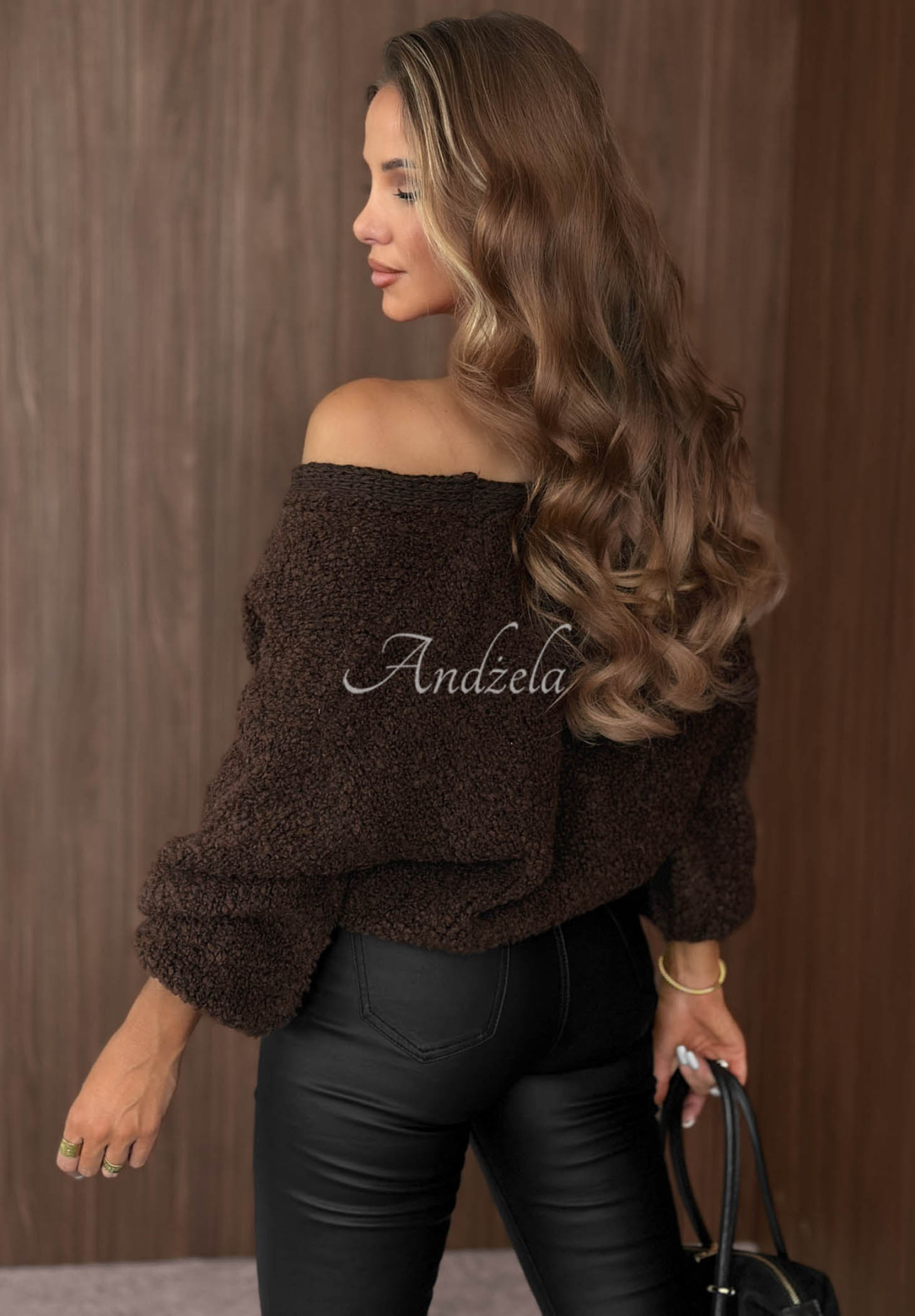 Oversize-Strickjacke aus Wolle und Alpaka Velvet Morning Schokoladenbraun