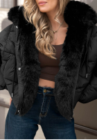 Krótka pikowana Jacke z futerkiem Frosty Darling Schokoladenbraun