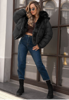 Krótka pikowana Jacke z futerkiem Frosty Darling Schokoladenbraun