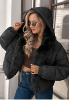 Krótka pikowana Jacke z futerkiem Frosty Darling Schokoladenbraun