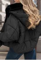 Krótka pikowana Jacke z futerkiem Frosty Darling Schokoladenbraun
