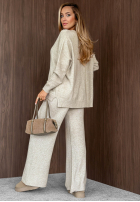 Dzianinowy Set Pullover i Hose wide leg Faded Skies Schokoladenbraun