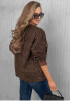 Pullover w panterkę i serduszka Romantic Autumn Schokoladenbraun