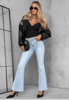 Hose jeansowe dzwony z kryształkami Stardust Jeans Hellblau