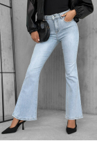 Hose jeansowe dzwony z kryształkami Stardust Jeans Hellblau