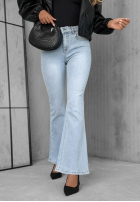 Hose jeansowe dzwony z kryształkami Stardust Jeans Hellblau