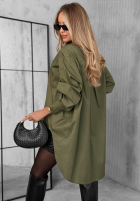 Asymetryczna Hemd z kołnierzem Soft Darling Khaki