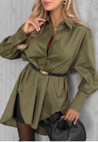 Asymetryczna Hemd z kołnierzem Soft Darling Khaki