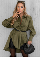 Asymetryczna Hemd z kołnierzem Soft Darling Khaki