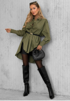 Asymetryczna Hemd z kołnierzem Soft Darling Khaki