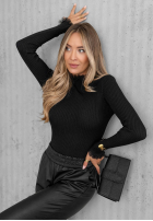 Prążkowana Bluse z koronką Subtle Mist Beige