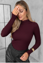 Prążkowana Bluse z koronką Subtle Mist Beige