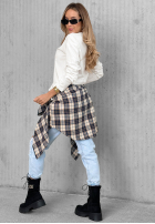 Bawełniana Bluse z długim rękawem Simple Chic Ecru