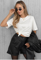 Bawełniany T-Shirt Everyday Love z napisem Ecru