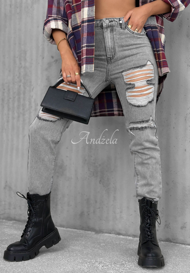 Skinny Jeans mit Rissen Chase Me Grau