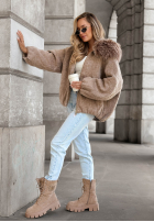 Krótka Jacke bomberka z futerkiem Cozy Story Beige