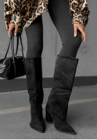 Lange zamszowe Stiefel na słupku Fall Style Schokoladenbraun