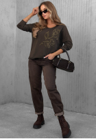 Bluse longsleeve z nadrukiem Golden Rossa Burgunderrot