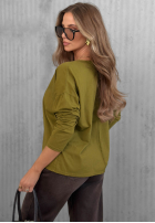 Bluse longsleeve z dekoltem w serek Daily Style Burgunderrot
