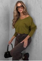 Bluse longsleeve z dekoltem w serek Daily Style Burgunderrot