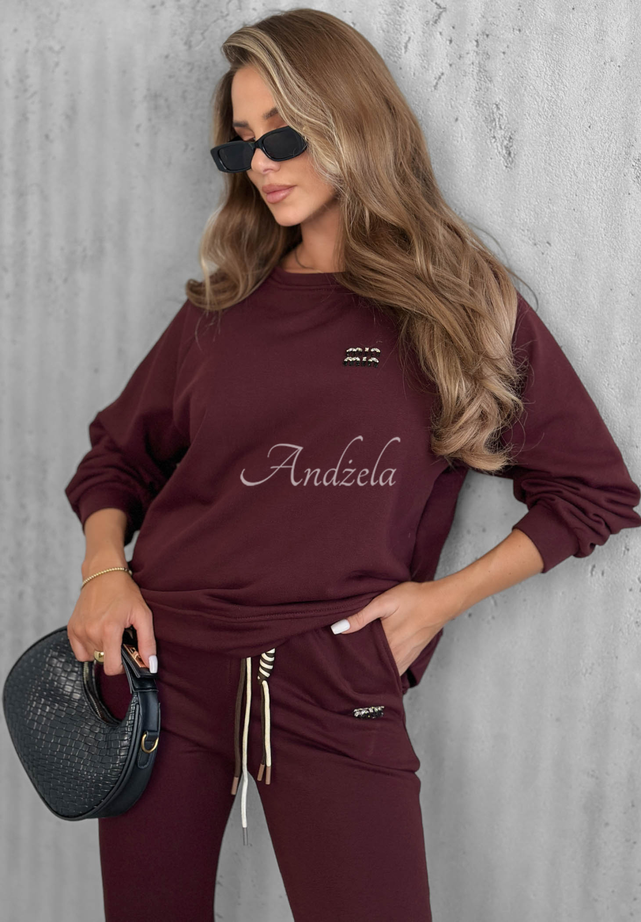Baumwoll-Trainingsanzug-Set Misty Melody Pflaumenfarbe