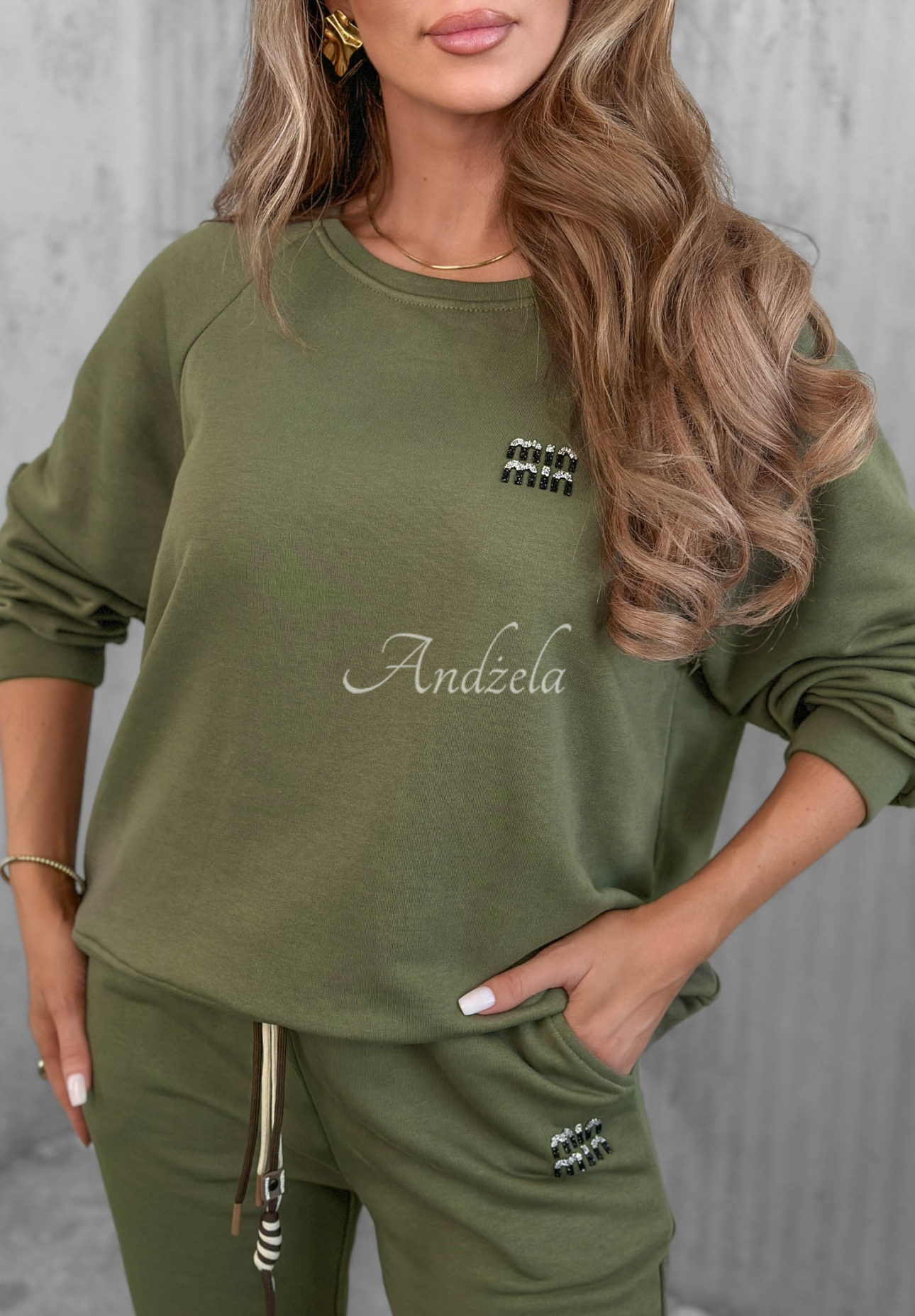 Baumwoll-Trainingsanzug-Set Misty Melody Khaki