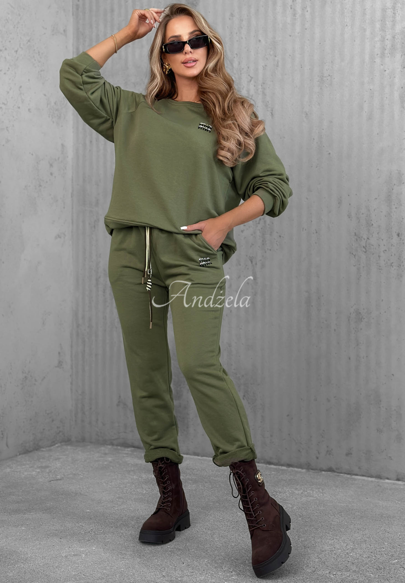 Baumwoll-Trainingsanzug-Set Misty Melody Khaki