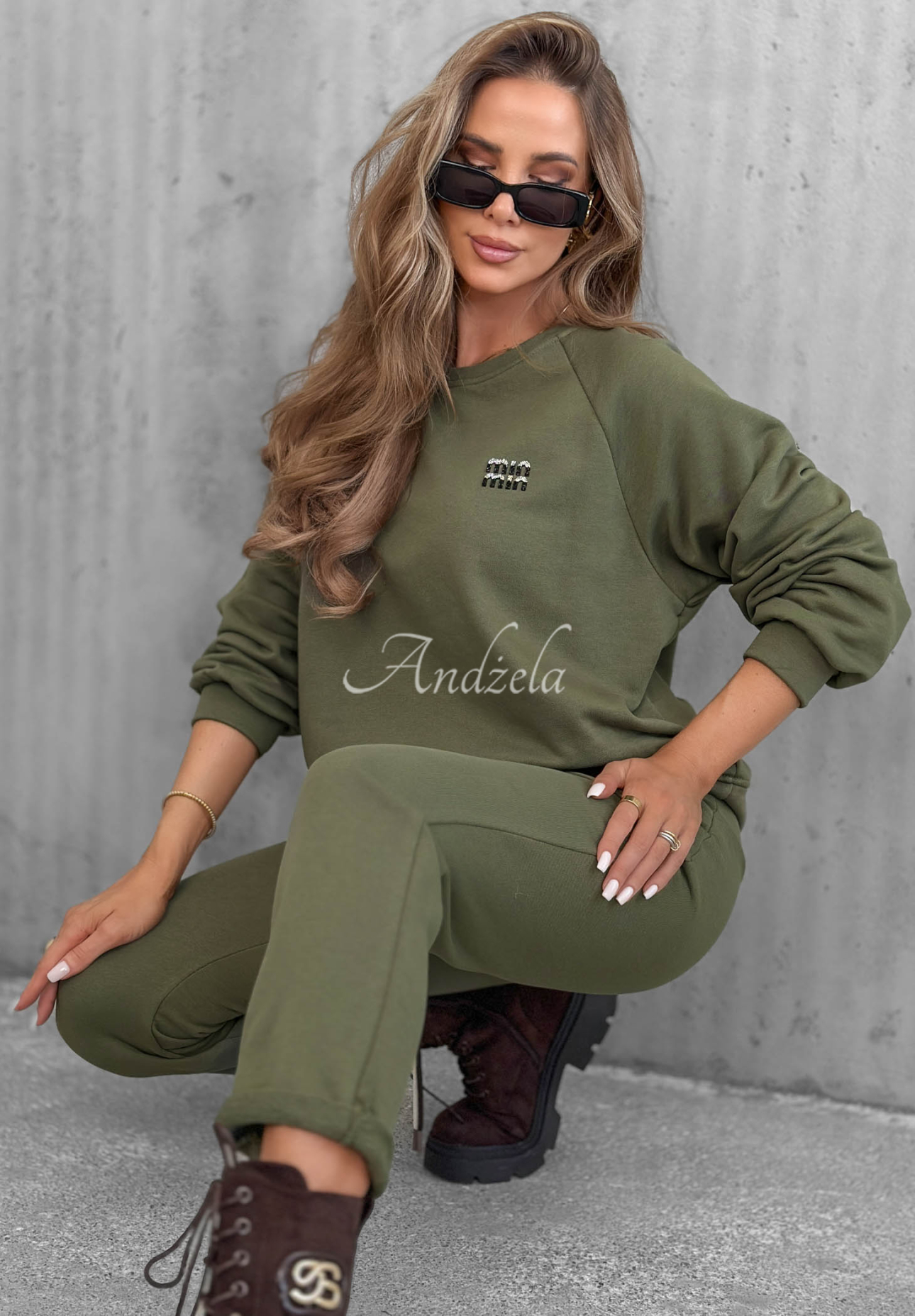 Baumwoll-Trainingsanzug-Set Misty Melody Khaki