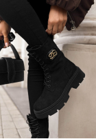 zamszowe Stiefeletten ze sznurowaniem Velvet Season Schokoladenbraun