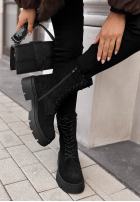 zamszowe Stiefeletten ze sznurowaniem Velvet Season Schokoladenbraun